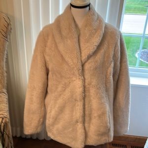 New, Winter jacket cream colored faux fur
